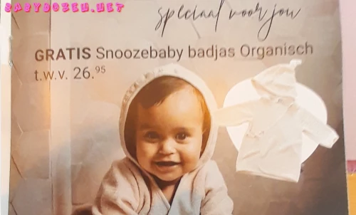Gratis organische badjas van Snoozeebaby babycadeau